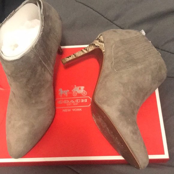 Coach gray suede heel bootie - Picture 3 of 4
